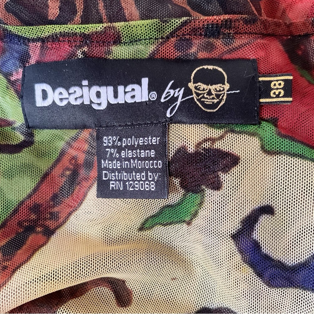 Desigual by Christian Lacroix Floral & Abstract Print Sheer Blazer EU 38/US 6 - Picture 8 of 9